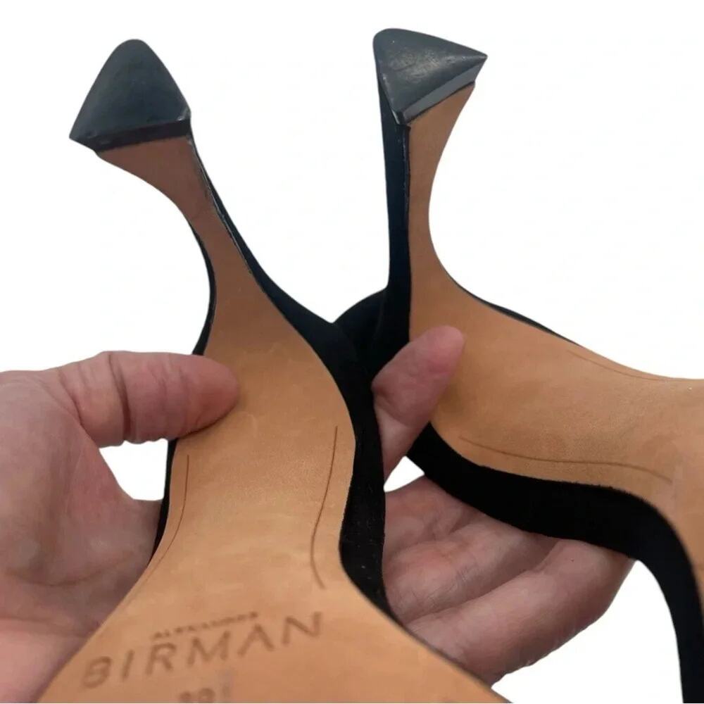 Alexandre Birman Maddie Crystal Bow Black Suede Strappy Heels Sandals EU 39 US 9 - Picture 10 of 11